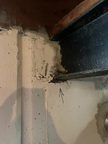 Cracked and leaking I-Beam Cracked and leaking I-Beam