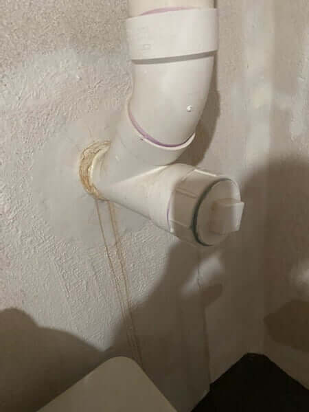 PVC Pipe leaking around concrete Leaking around pipe