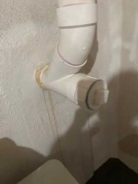 PVC Pipe leaking around concrete Leaking around pipe